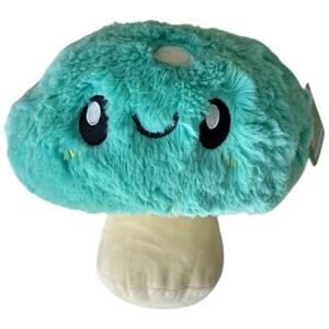 Squishable Mini Mushroom Plush Teal Blue Spotted 9” Soft Stuffed Toy